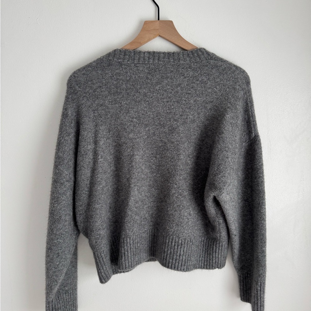 Zara Charcoal Gray Women's Crew Neck Sweater